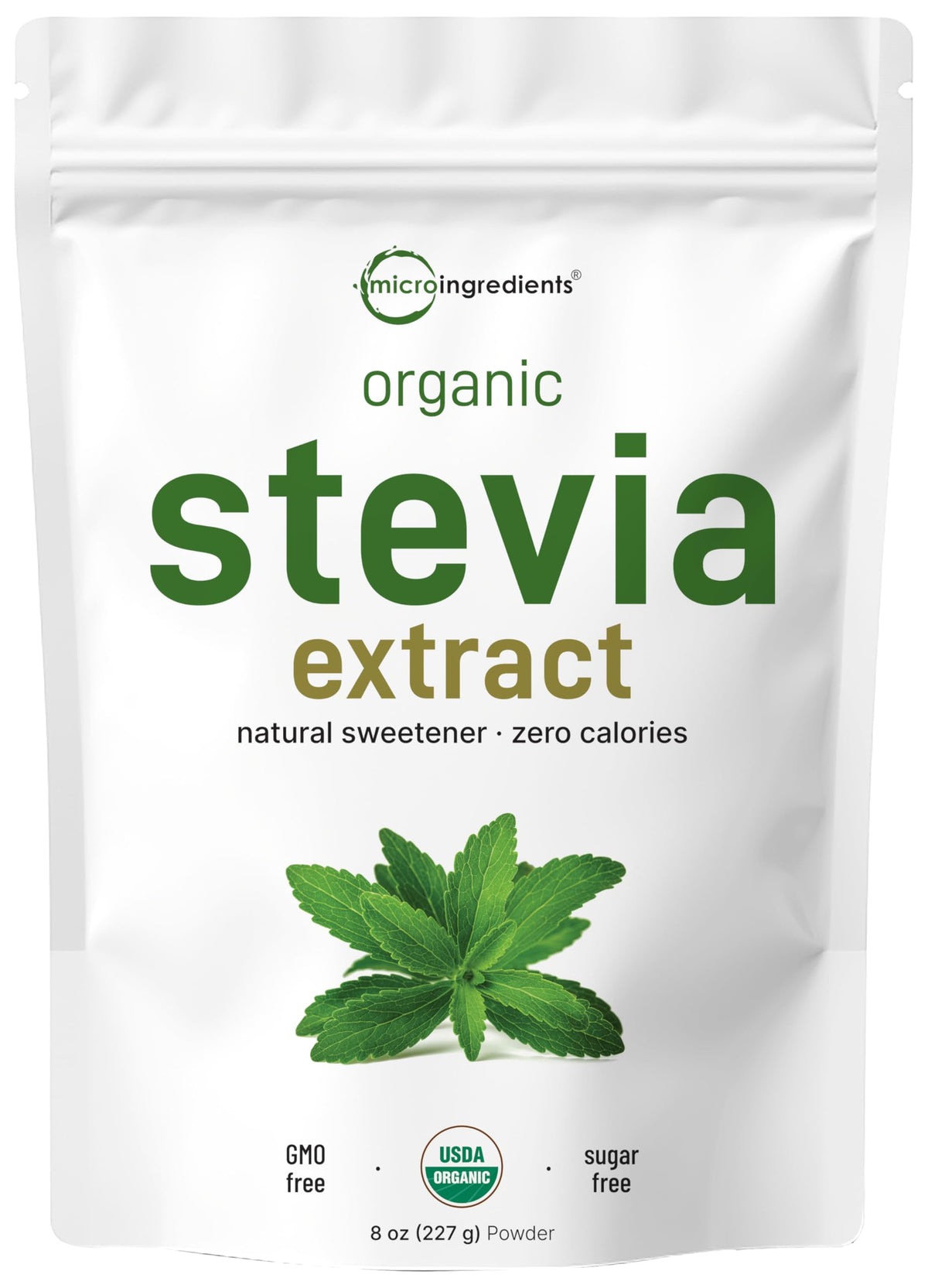 Micro Ingredients Organic Stevia Powder 227g front view