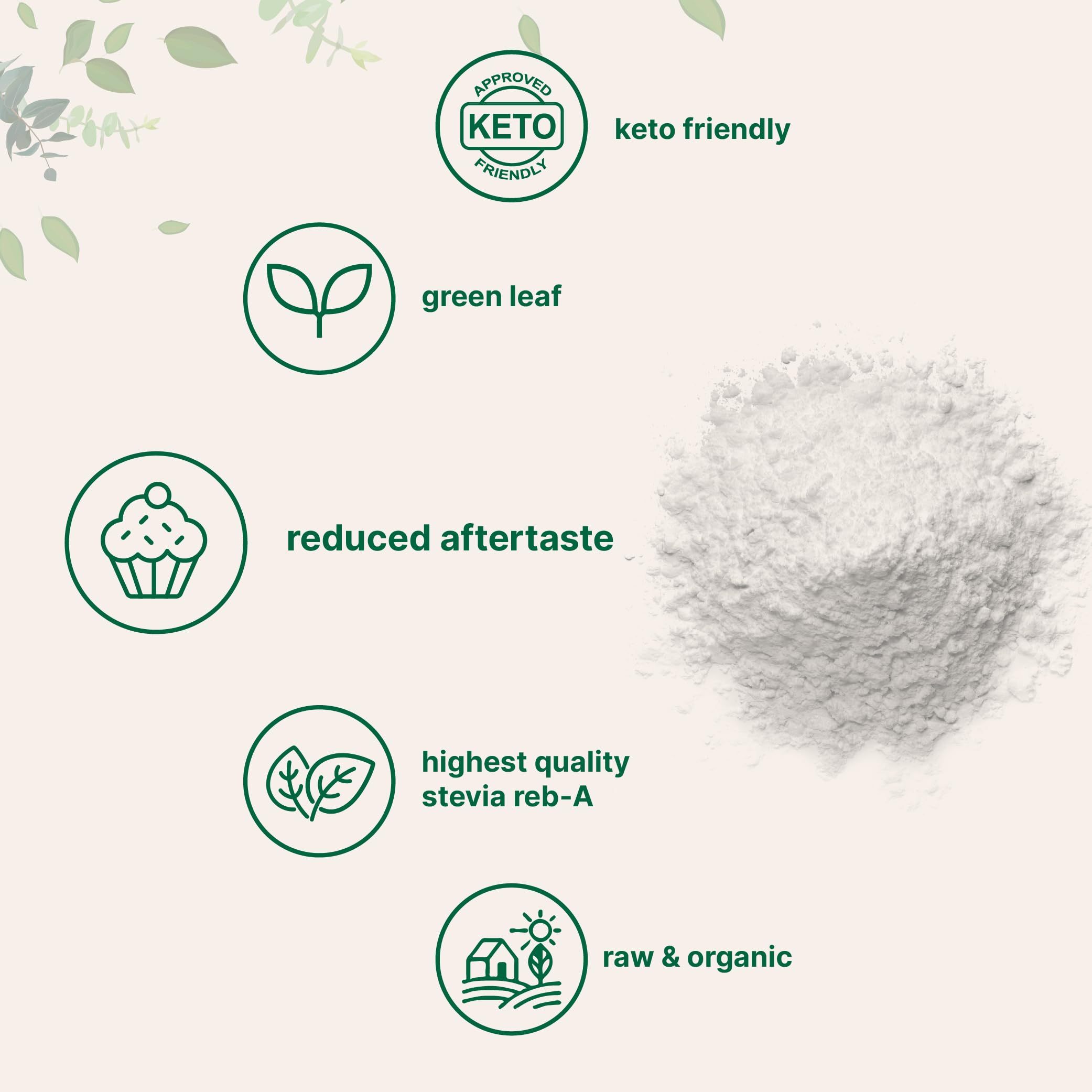 Micro Ingredients Organic Stevia Powder packaging side view
