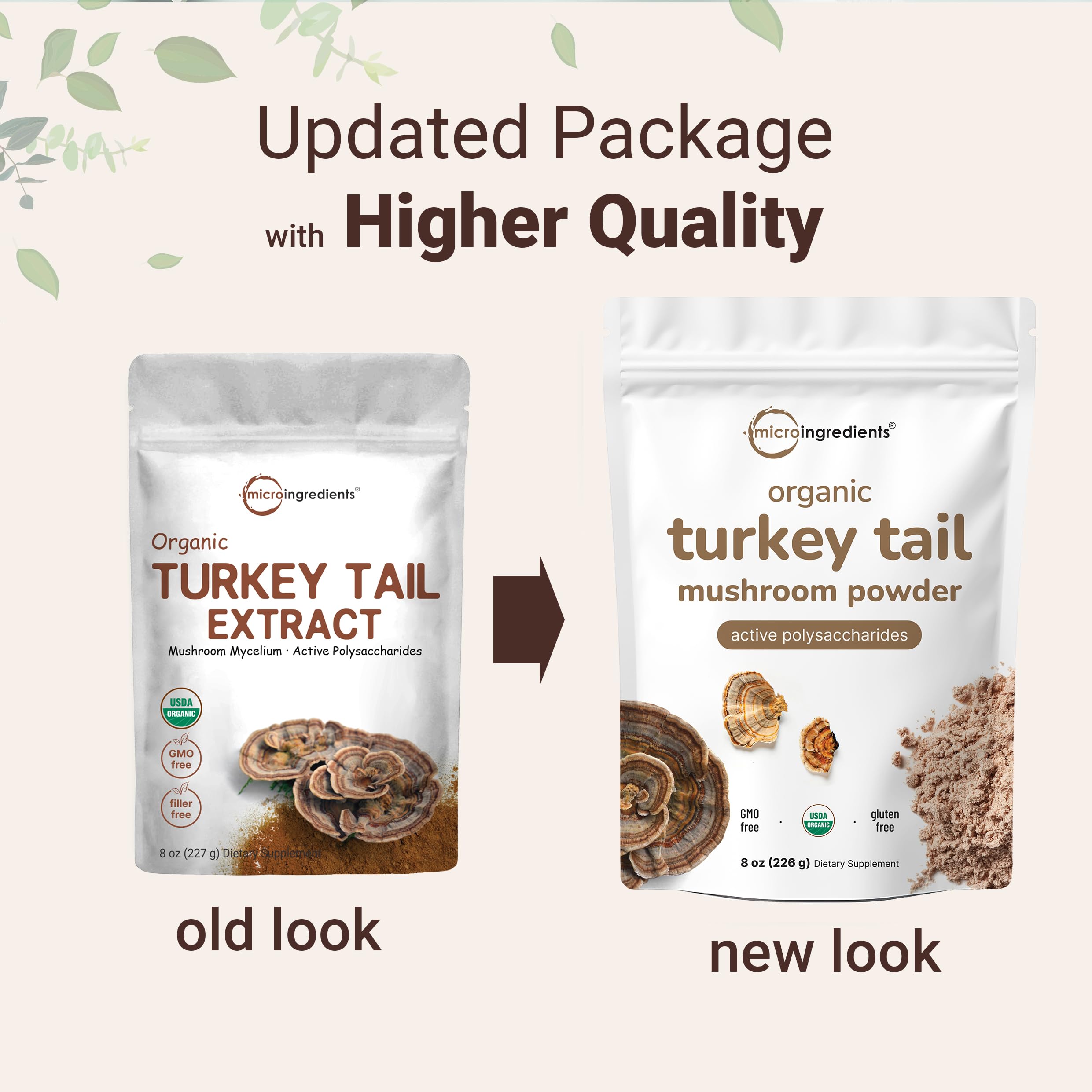 Micro Ingredients Organic Turkey Tail Mushroom Powder 240g with a scoop