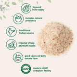 Micro Ingredients Organic Whole Psyllium Husks 1361g in a bowl