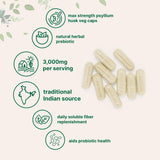 Micro Ingredients Psyllium Husk Veg Caps 500 vegetarian capsules