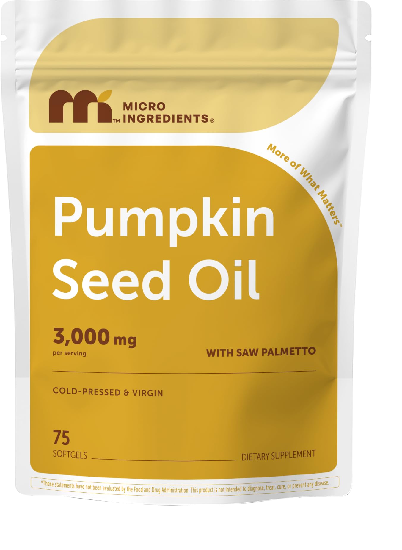 Micro Ingredients Pumpkin Seed Oil Softgels front view