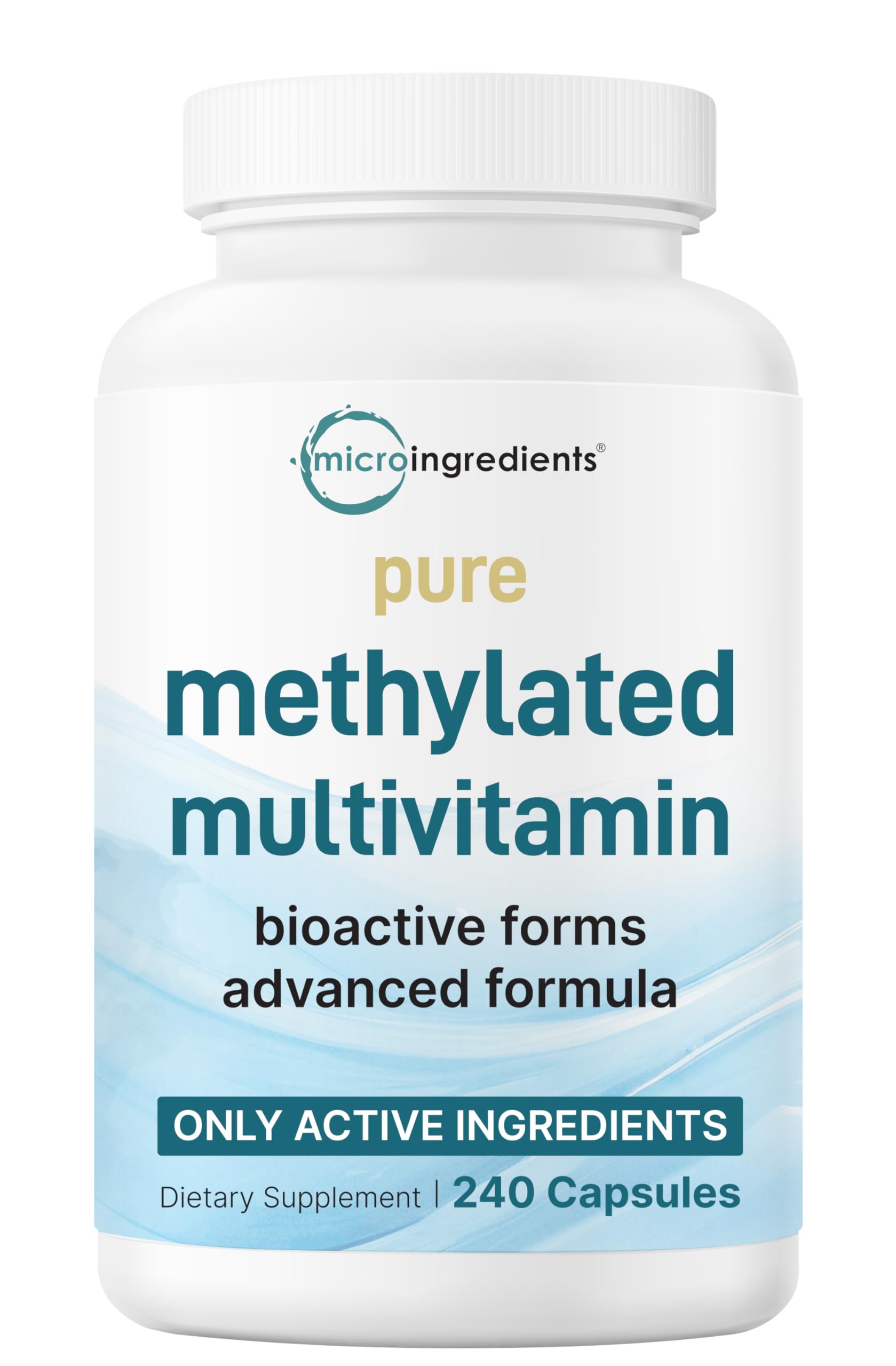 Micro Ingredients Pure Methylated Multivitamin Complex 240 capsules front view