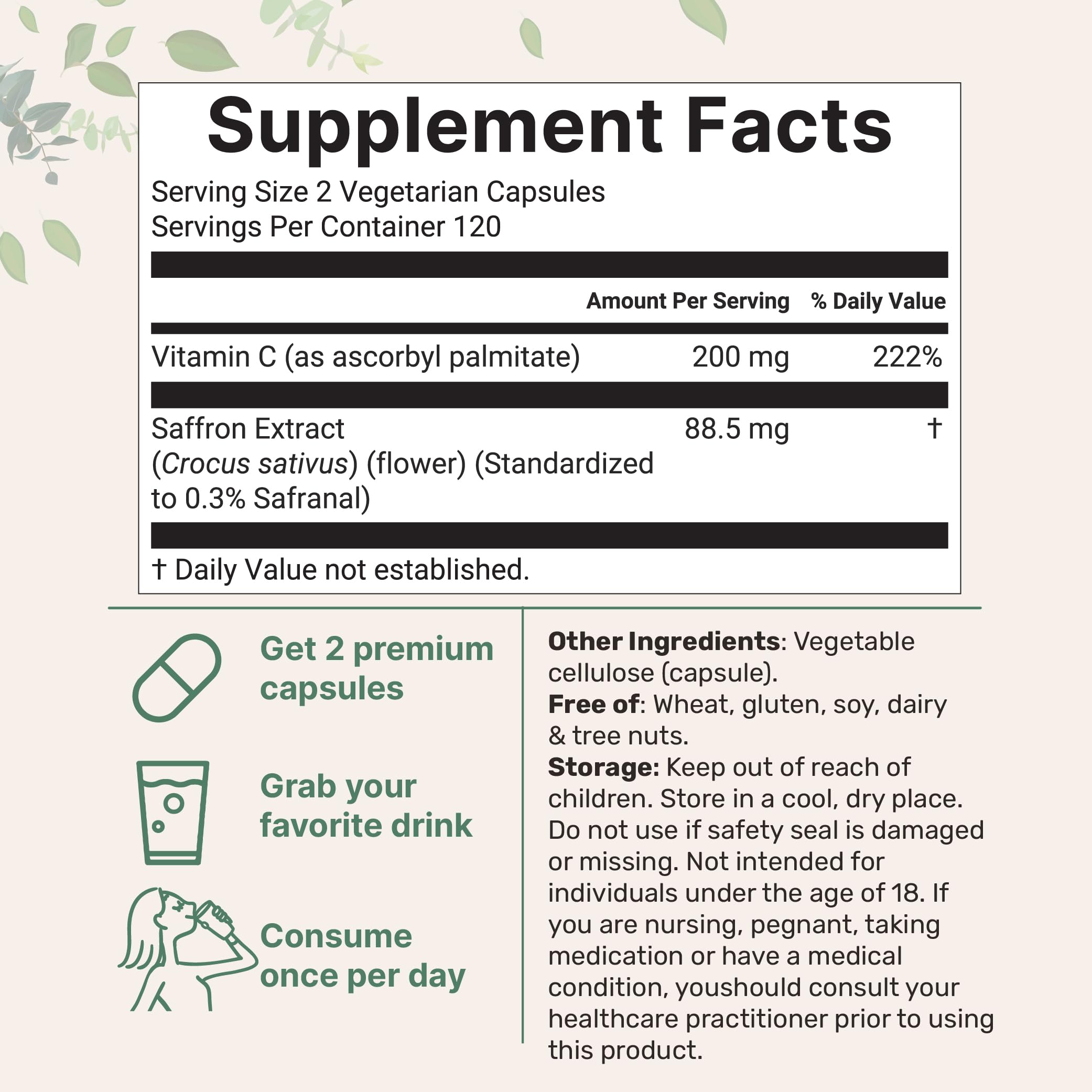 Micro Ingredients Pure Saffron Extract veggie capsules close-up