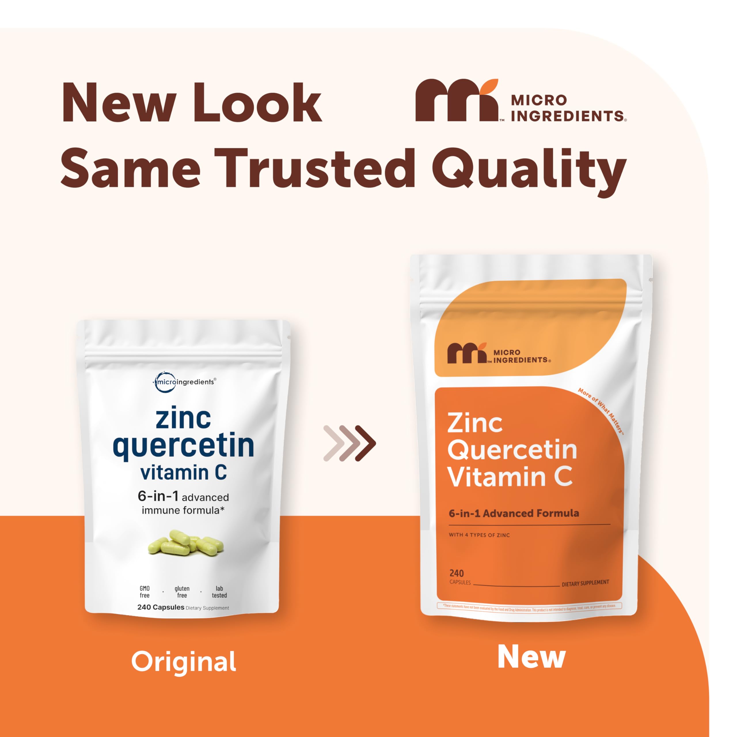 Micro Ingredients Quercetin Zinc Vitamin C Supplement side view showing capsule
