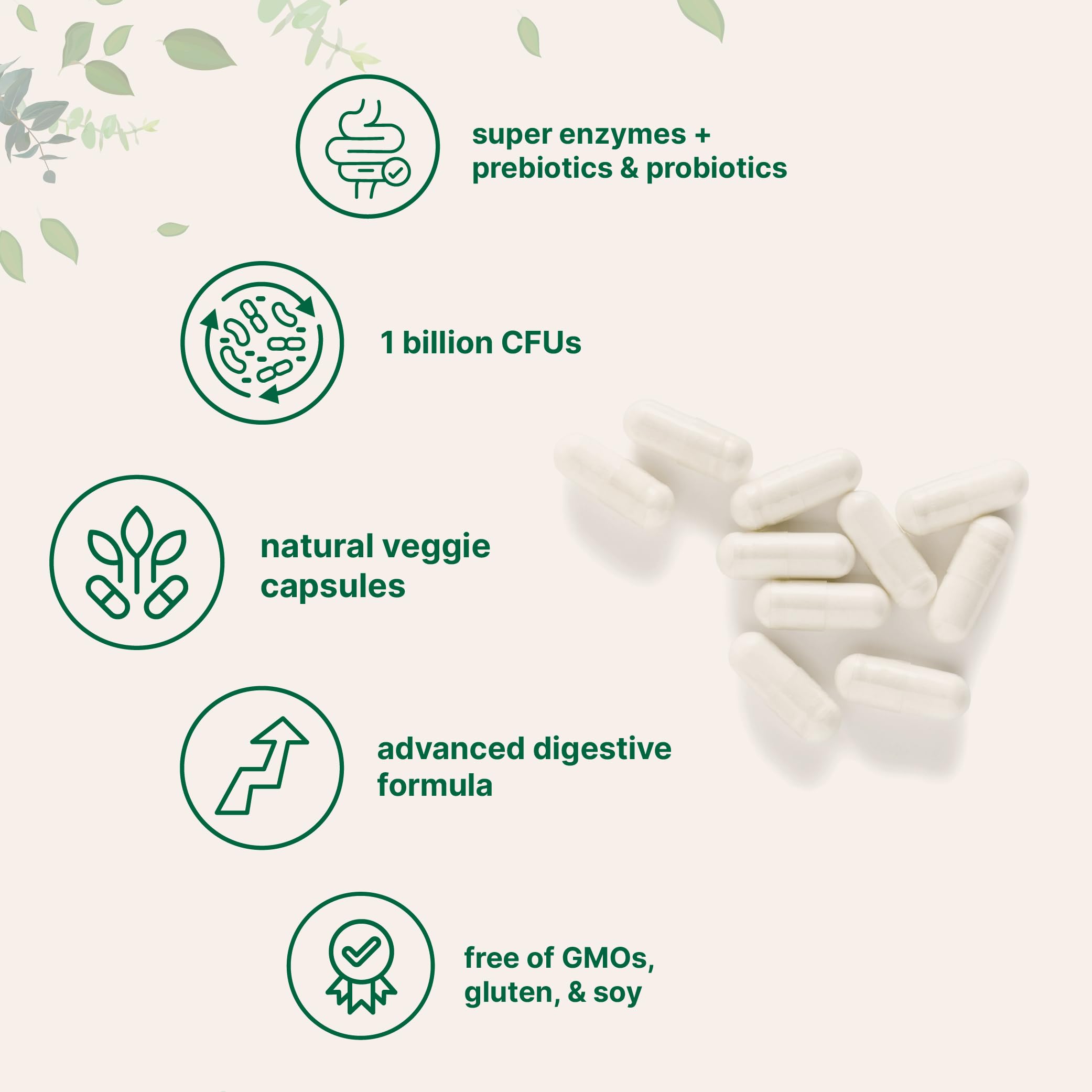 Micro Ingredients Super Enzymes+ capsules in a hand for size reference