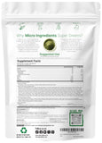 Micro Ingredients Super Greens Powder 470g back view with nutritional information