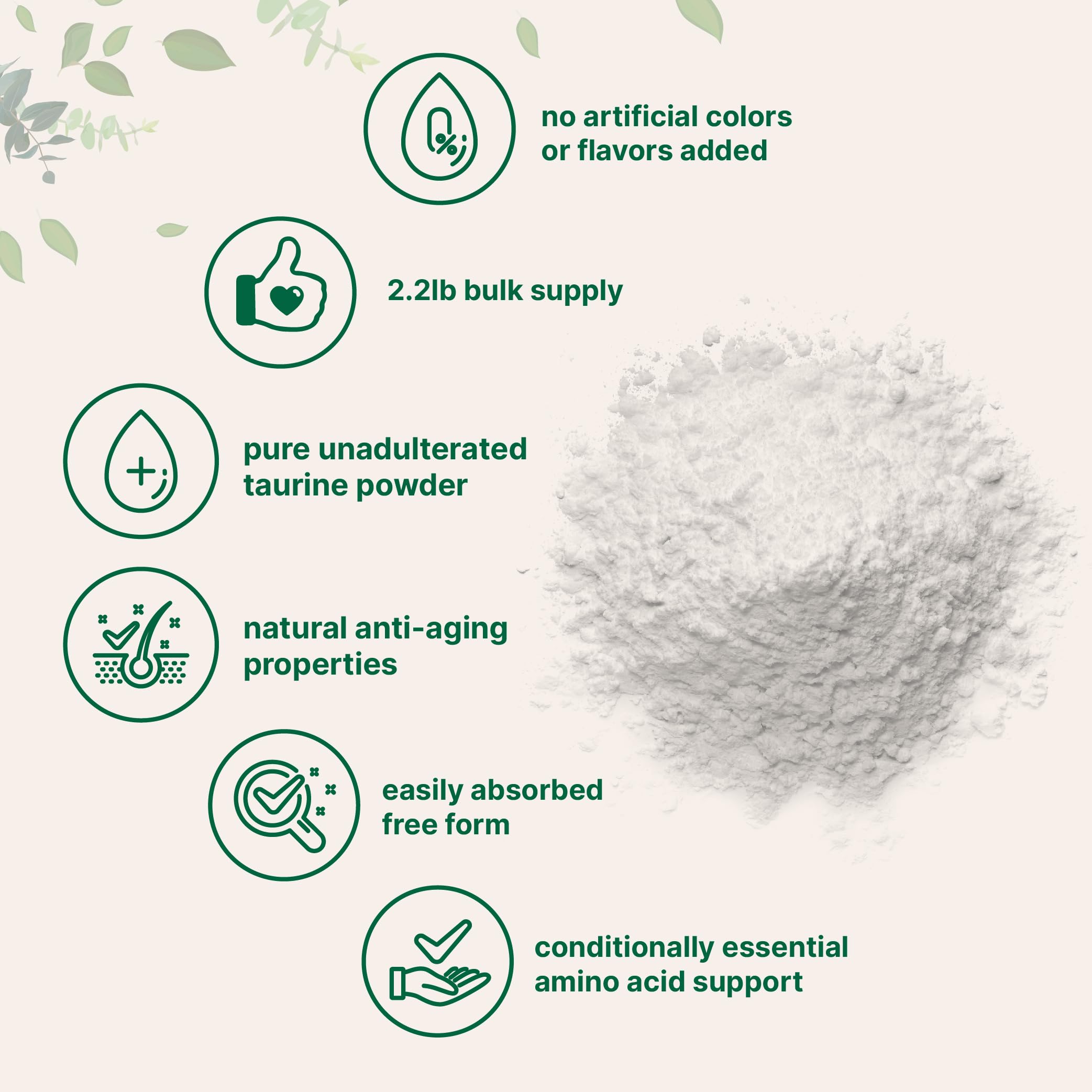 Micro Ingredients Taurine Powder 1kg scoop showing serving size
