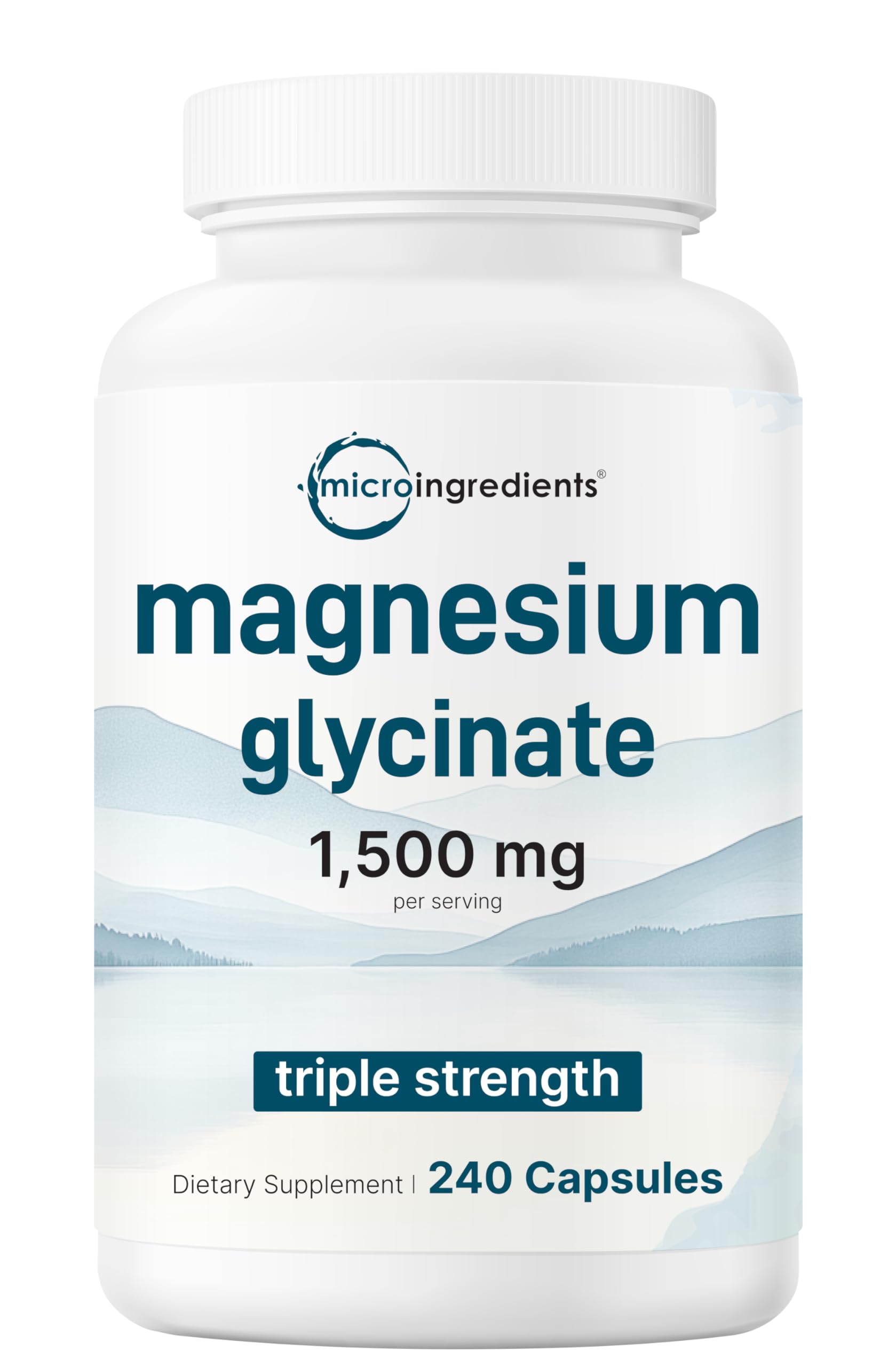 Micro Ingredients Triple Strength Magnesium Glycinate Capsules bottle front view