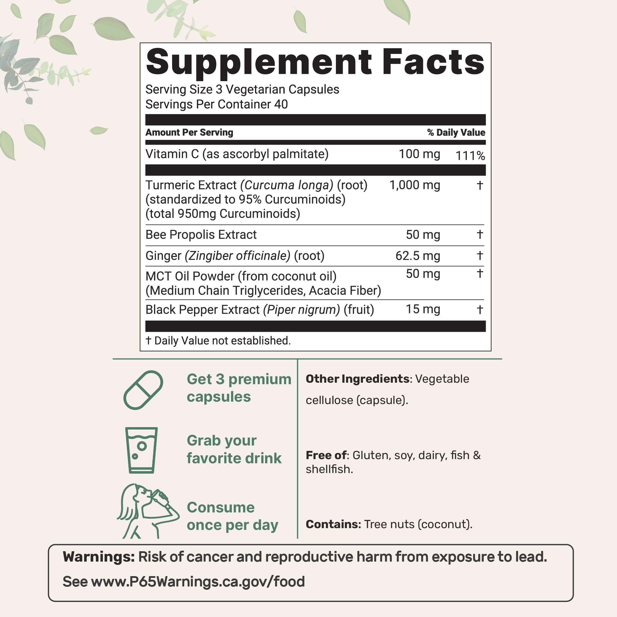 Micro Ingredients turmeric capsules with packaging