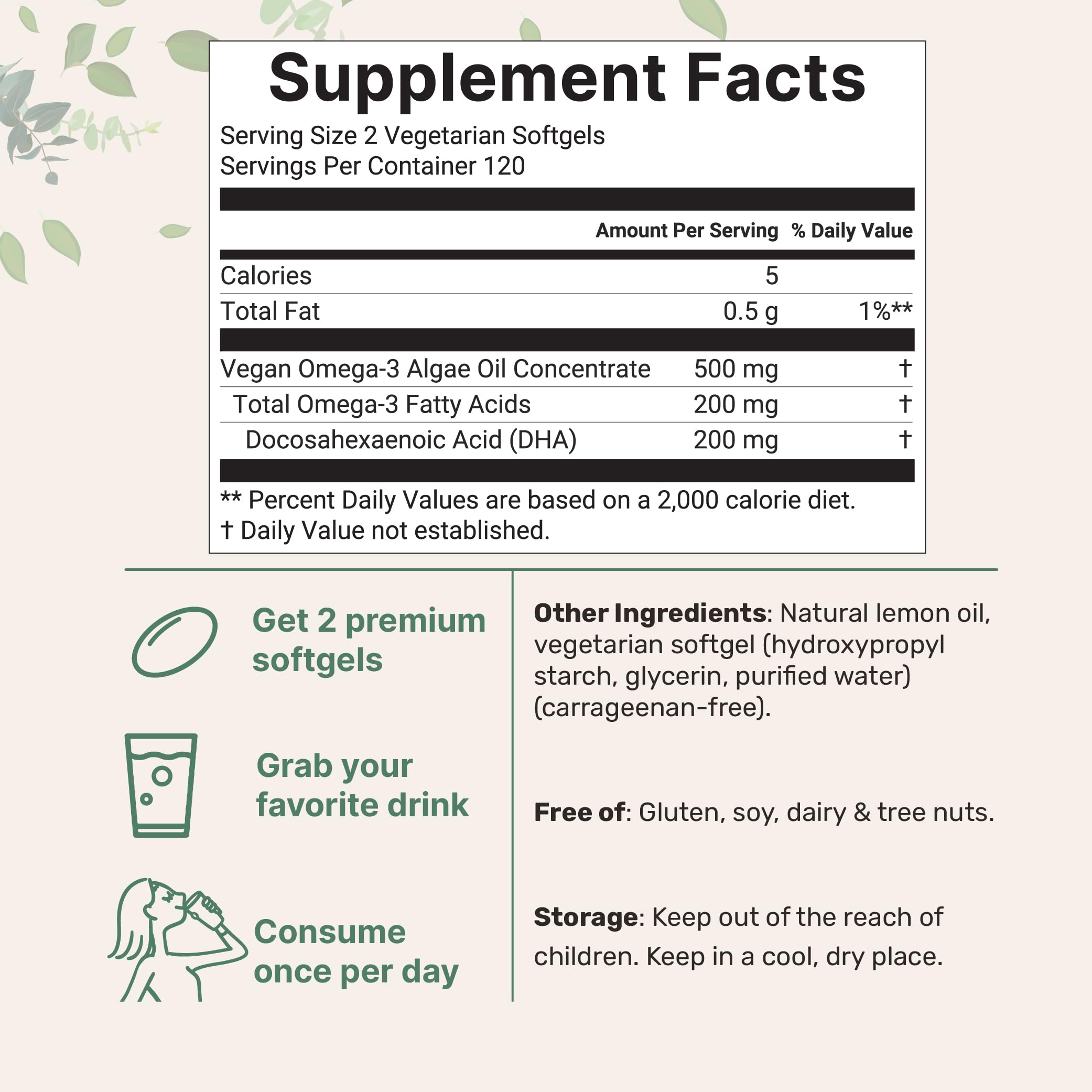 Micro Ingredients Vegan Omega-3 Softgels packaging