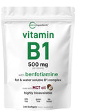 Micro Ingredients Vitamin B1 Softgels front view, 240 count pouch