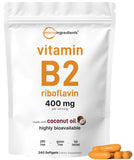 Micro Ingredients Vitamin B2 Riboflavin Softgels 400mg front view