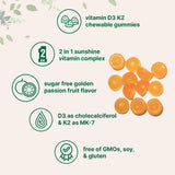 Micro Ingredients Vitamin D3 + K2 Gummies bottle opened showing gummies