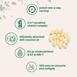 Micro Ingredients Vitamin D3 K2 softgels in a hand for size reference