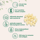 Micro Ingredients Vitamin D3 + K2 softgels packaging back view