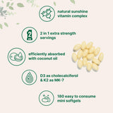 Micro Ingredients Vitamin D3 + K2 softgels side view