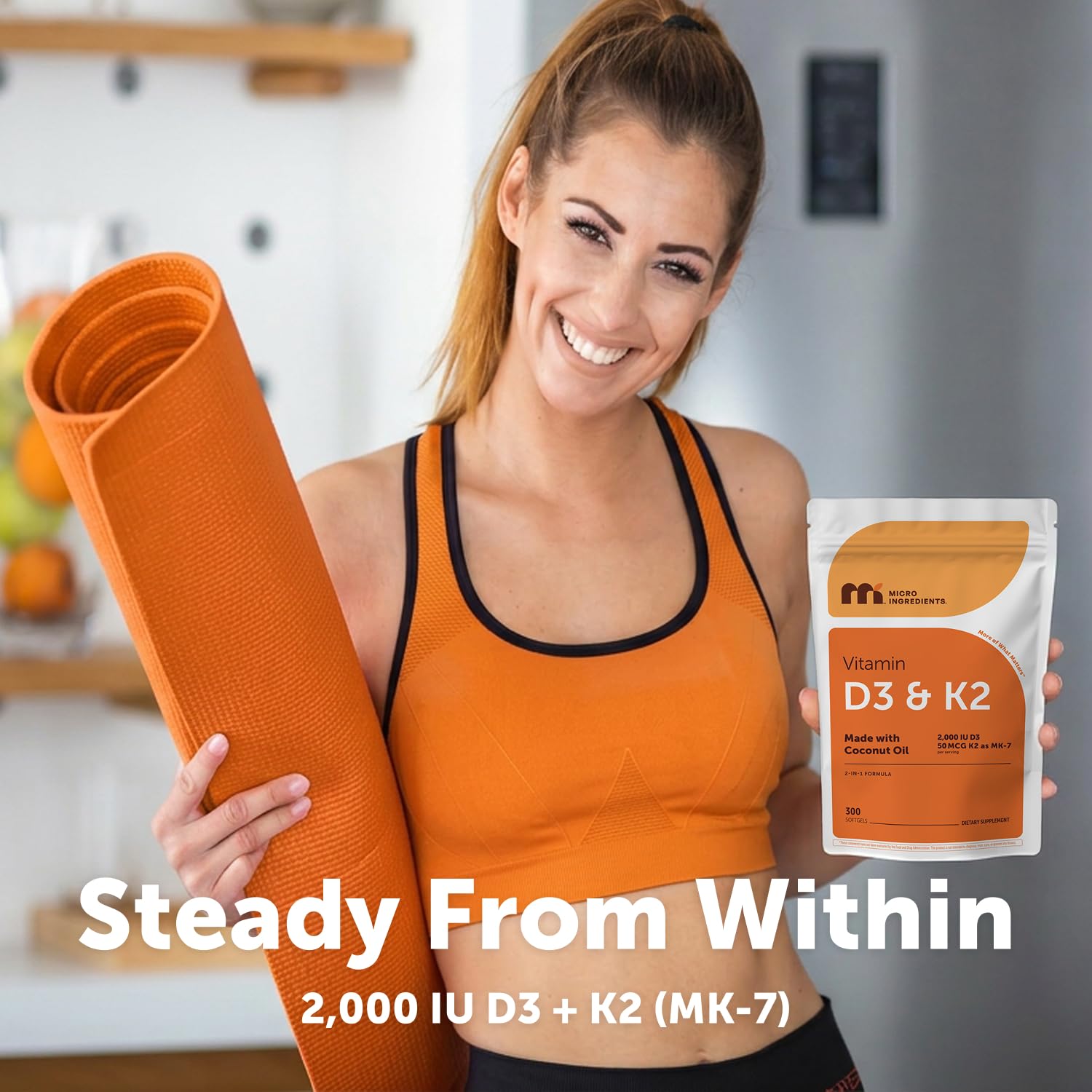 Micro Ingredients Vitamin D3 + K2 softgels with coconut oil