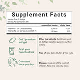 Micro Ingredients Vitamin D3 Plus K2 600 Softgels packaging
