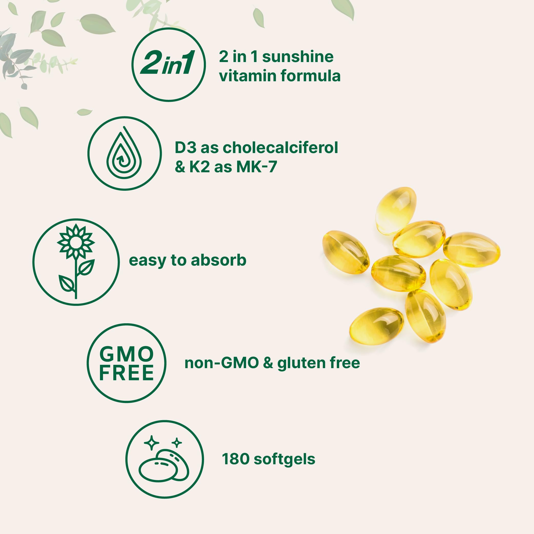 Micro Ingredients Vitamin D3 Plus MK7 Vitamin K2 bottle side view