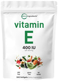 Micro Ingredients Vitamin E Softgels front view with packaging