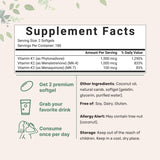 Micro Ingredients Vitamin K Softgel Complex softgels in a clear container