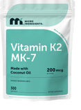Micro Ingredients Vitamin K2 MK-7 200mcg softgel front view