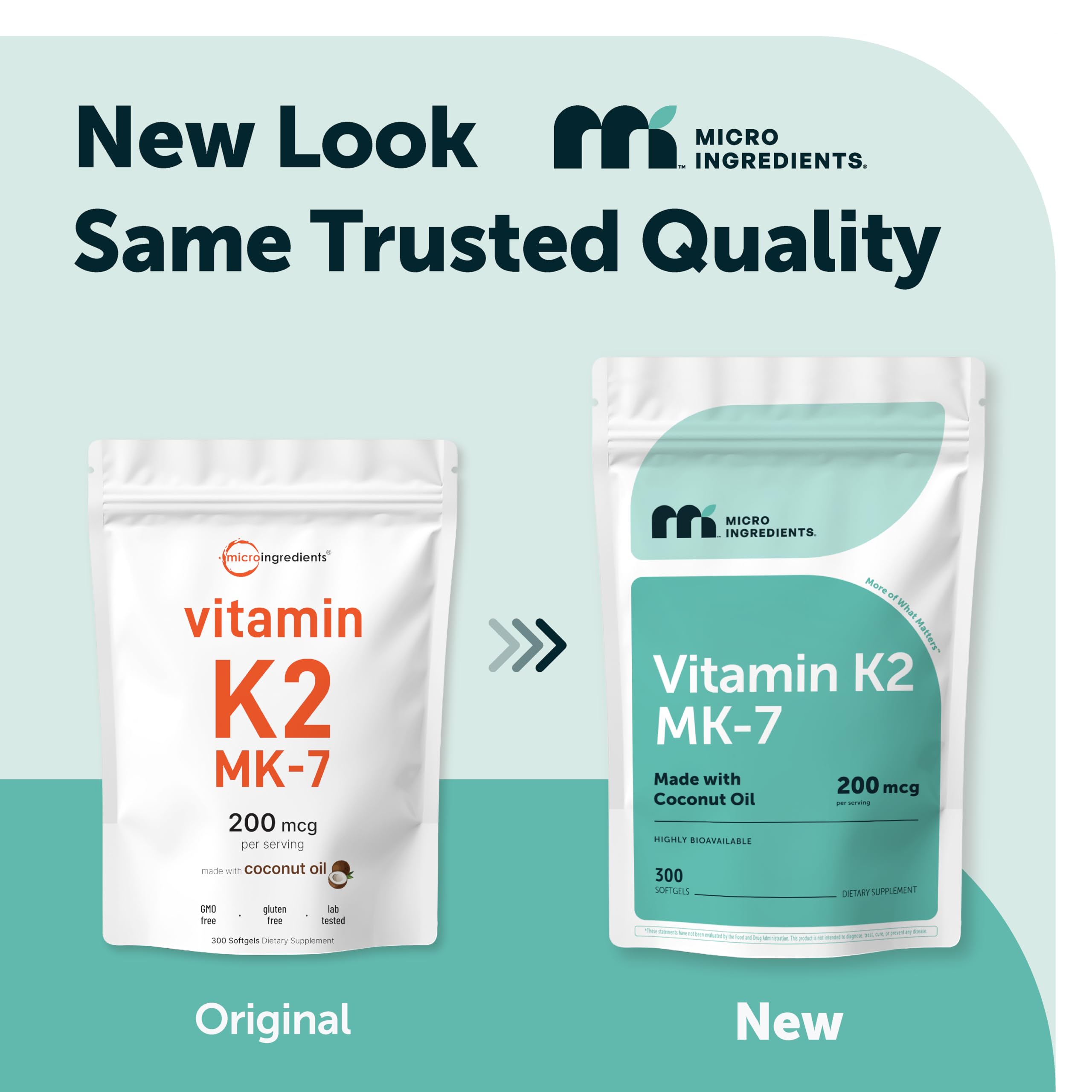 Micro Ingredients Vitamin K2 MK-7 200mcg softgel packaging