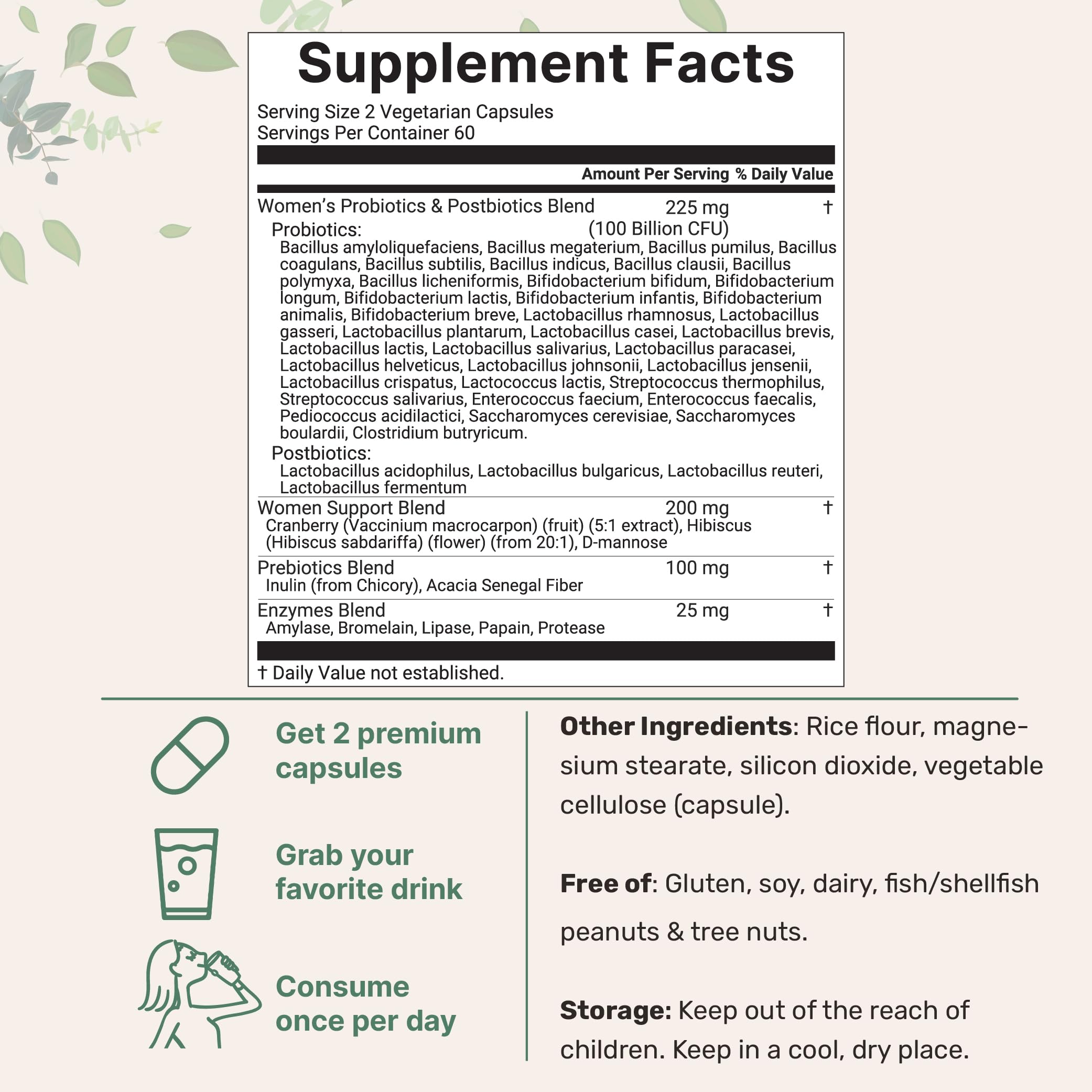 Micro Ingredients Women's Probiotic Veggie Capsules bottle with label