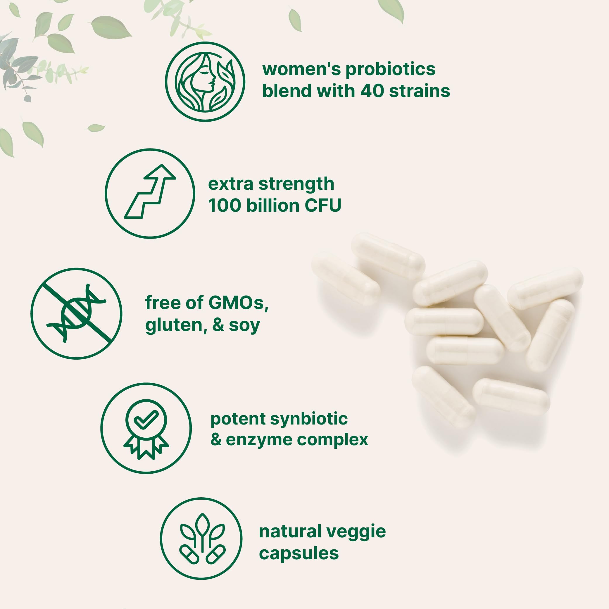 Micro Ingredients Women's Probiotic Veggie Capsules side view