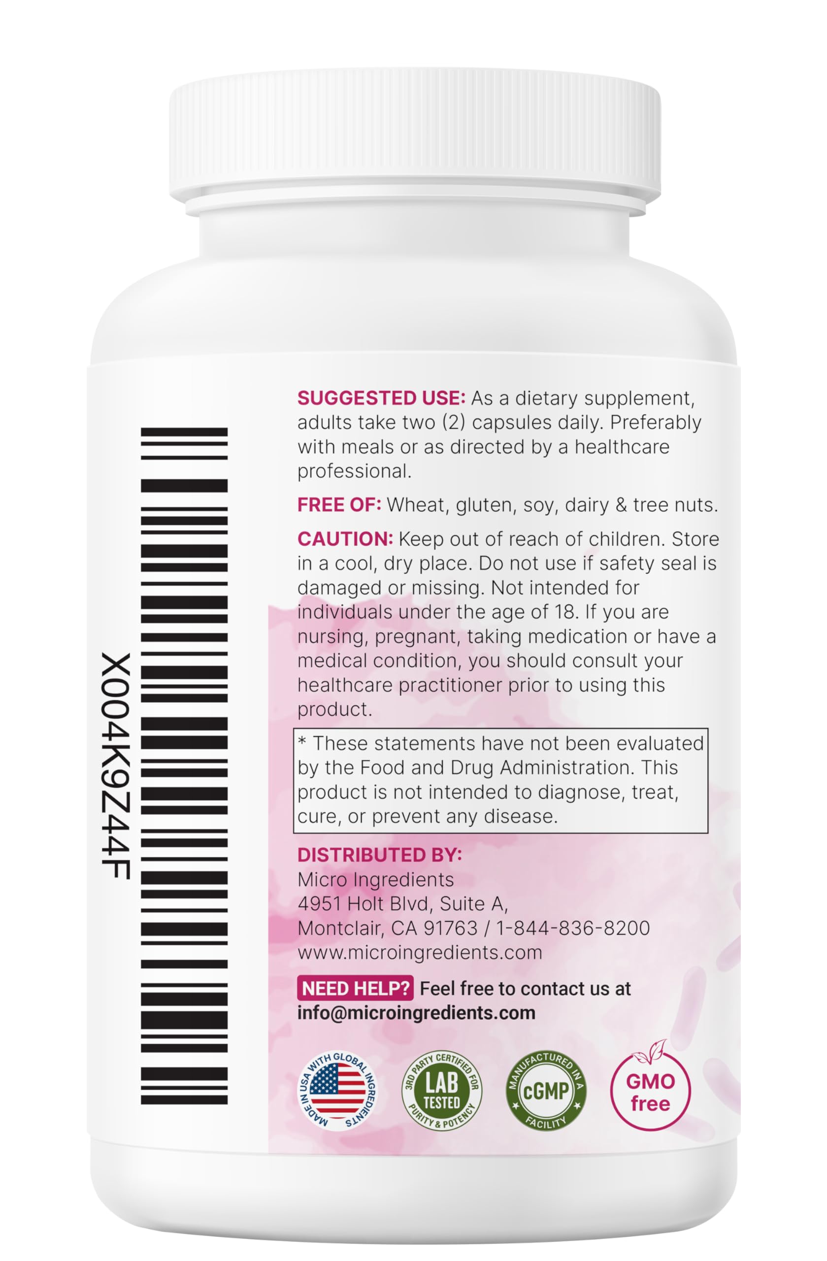 Micro Ingredients Women's Probiotic Veggie Capsules with measuring spoon