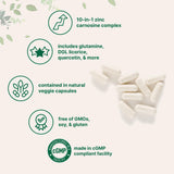 Micro Ingredients Zinc Carnosine 10-in-1 Complex nutritional information