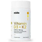 Mida Health Vitamin D3 & K2 Supplement bottle front view