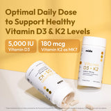 Mida Health Vitamin D3 & K2 Supplement capsules on a table