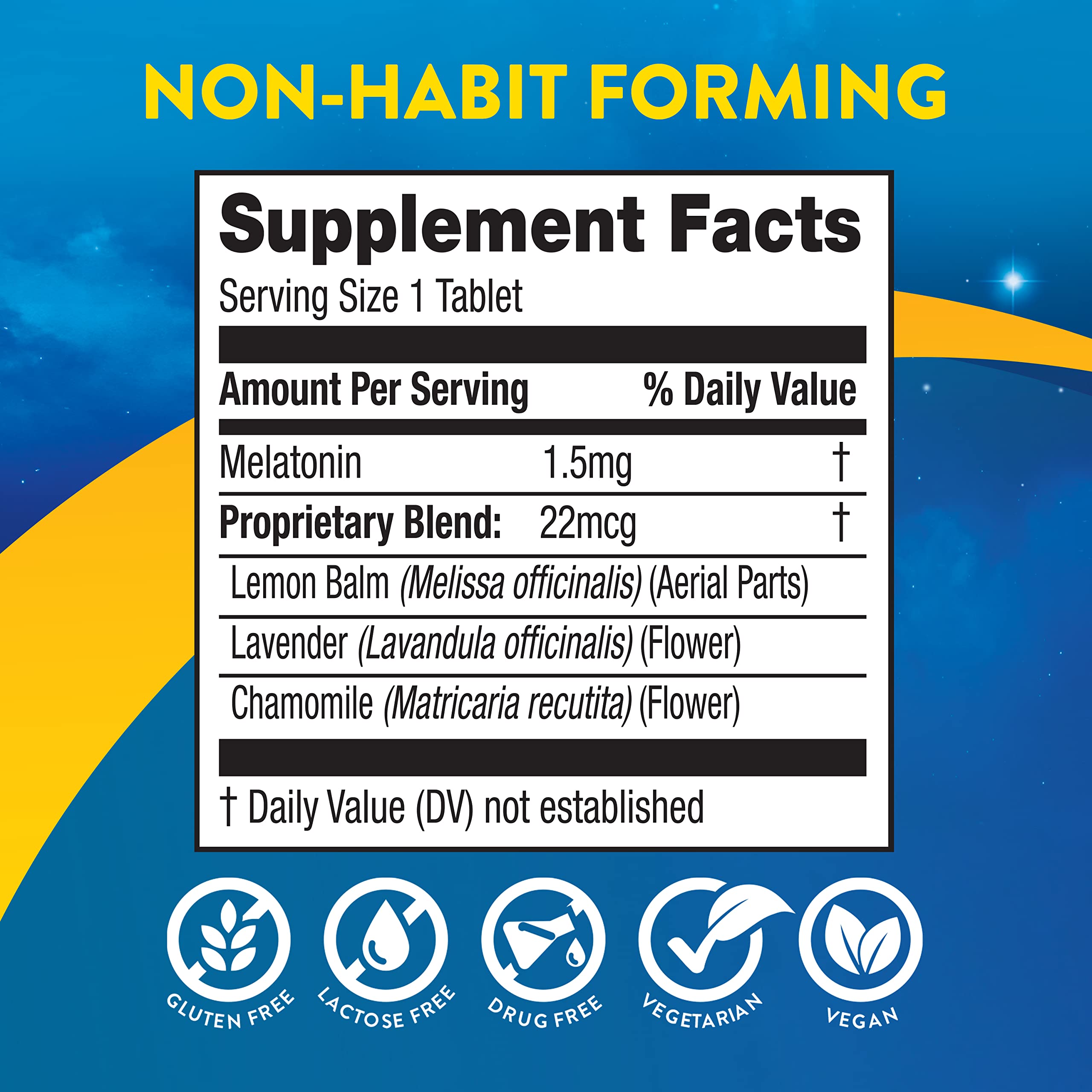 MidNite Back to Sleep 1.5 mg tablets with natural ingredients