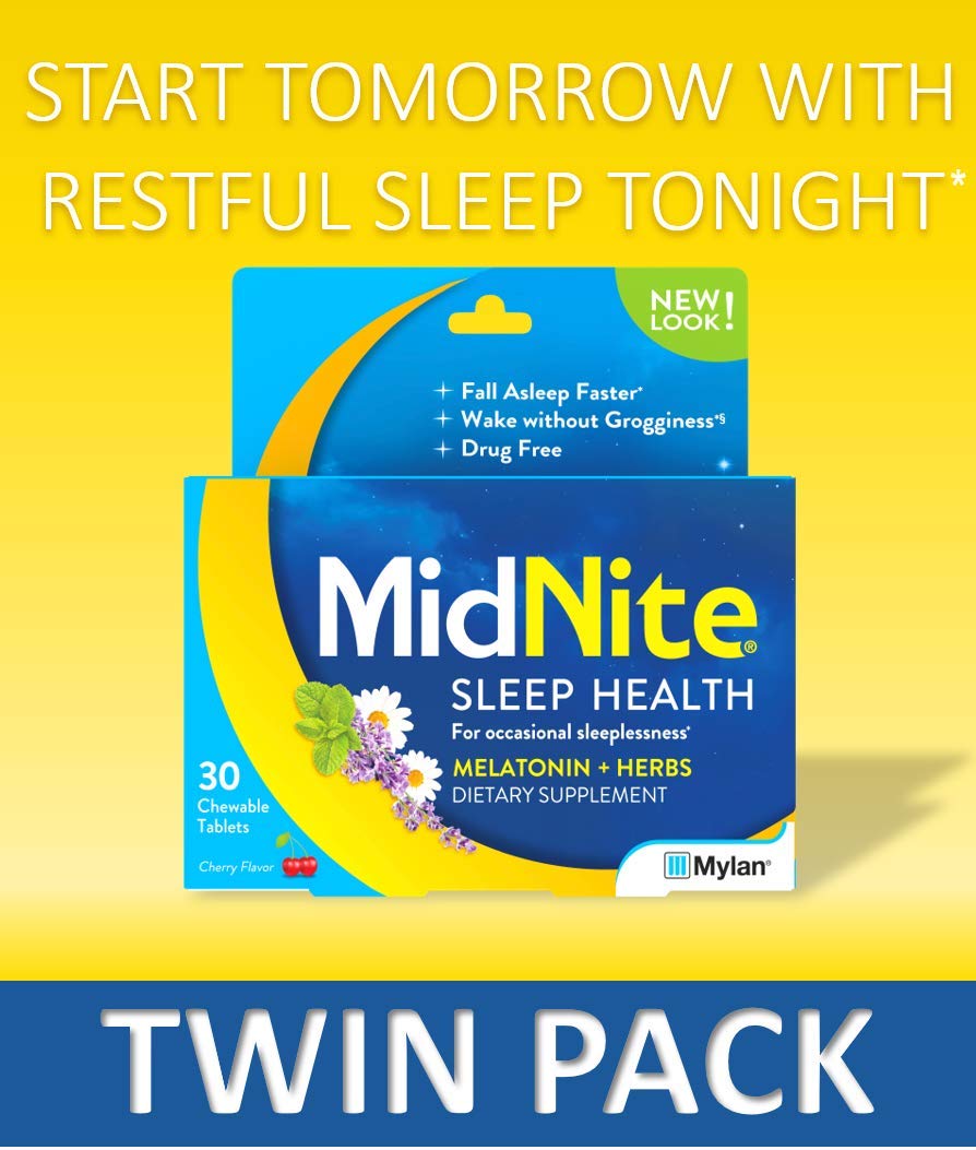MidNite chewable tablets with a glass of water