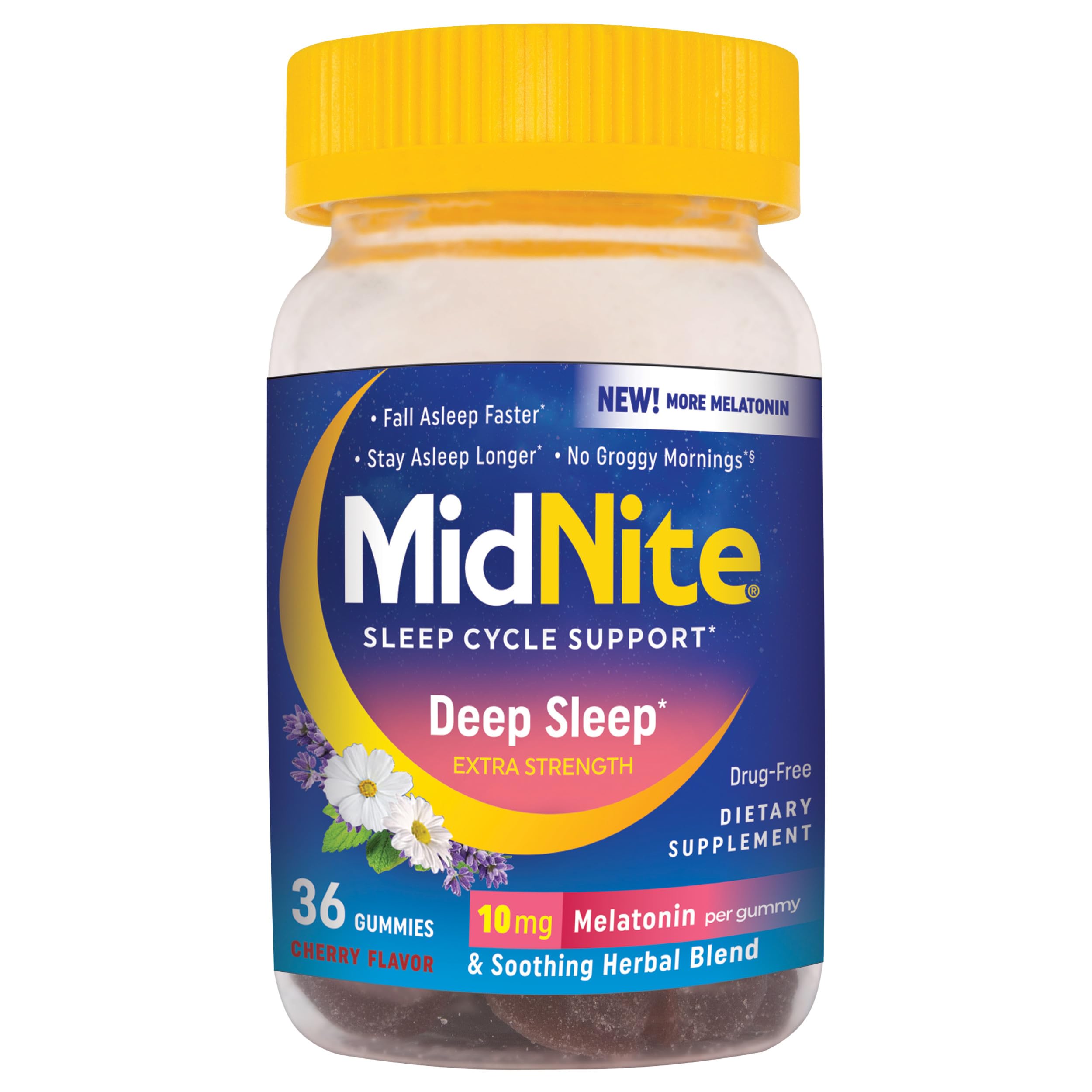 MidNite Deep Sleep Extra Strength gummies front view packaging