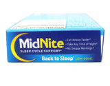MidNite Support Quick Melt Tablets with a glass of water