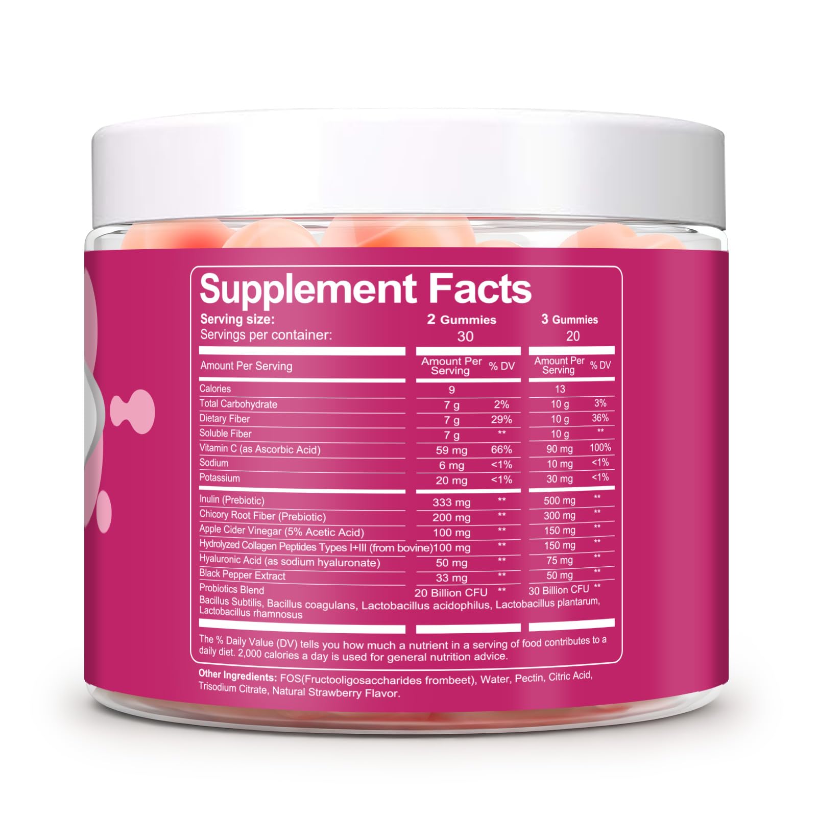 Migcopat 10G Fiber Gummies displayed with fresh fruit