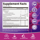 Migcopat 20-in-1 Magnesium Gummies with strawberries and ingredients