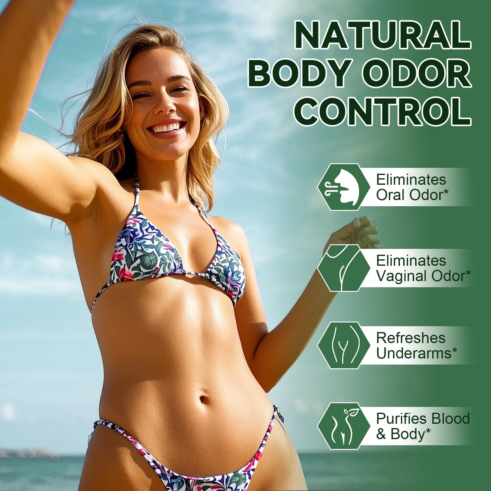 Migcopat chlorophyll capsules with green tea leaves