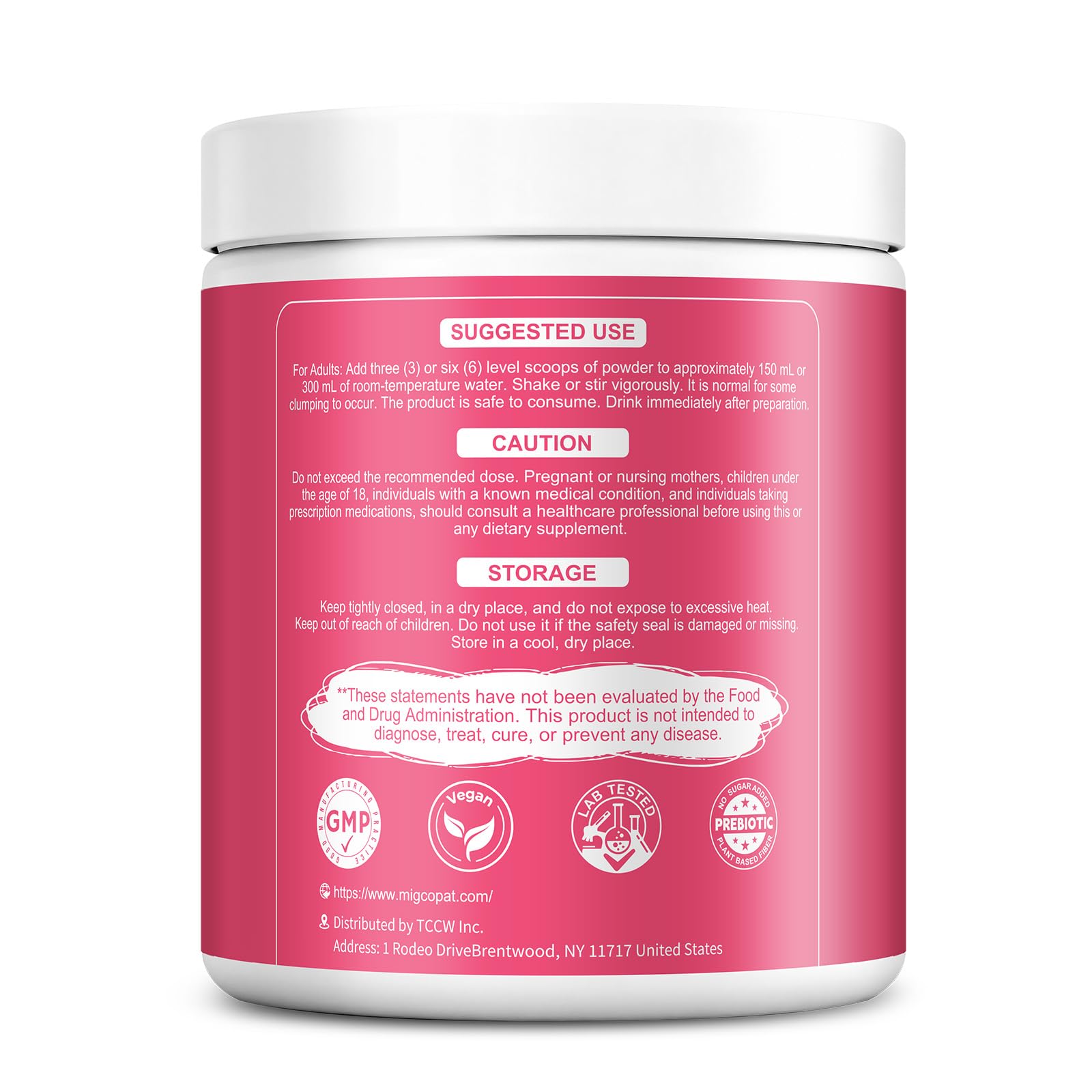 Migcopat daily Supplement 358g packaging on a kitchen counter