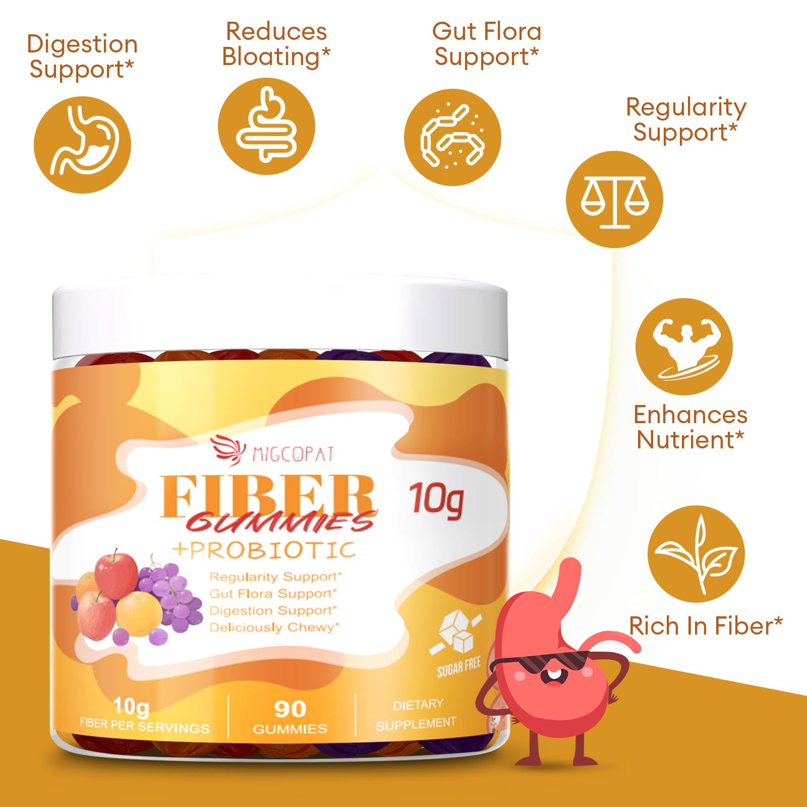 Migcopat Dietary Fibre Gummies gummies in hand
