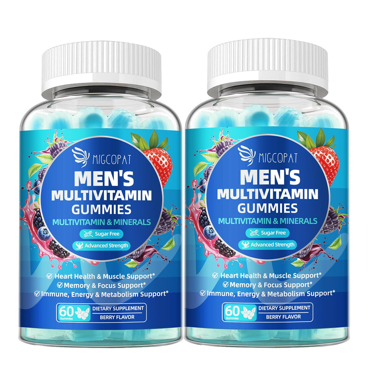 Migcopat Men's Multivitamin Gummies 60 count bottle front view