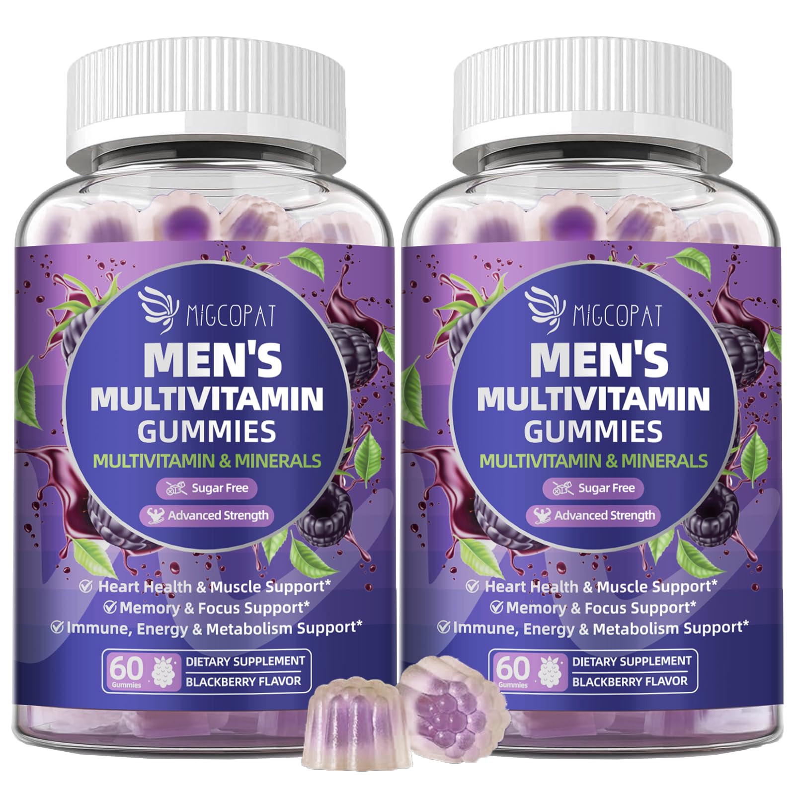 Migcopat Men's Multivitamin Gummies bottle front view with 60 count