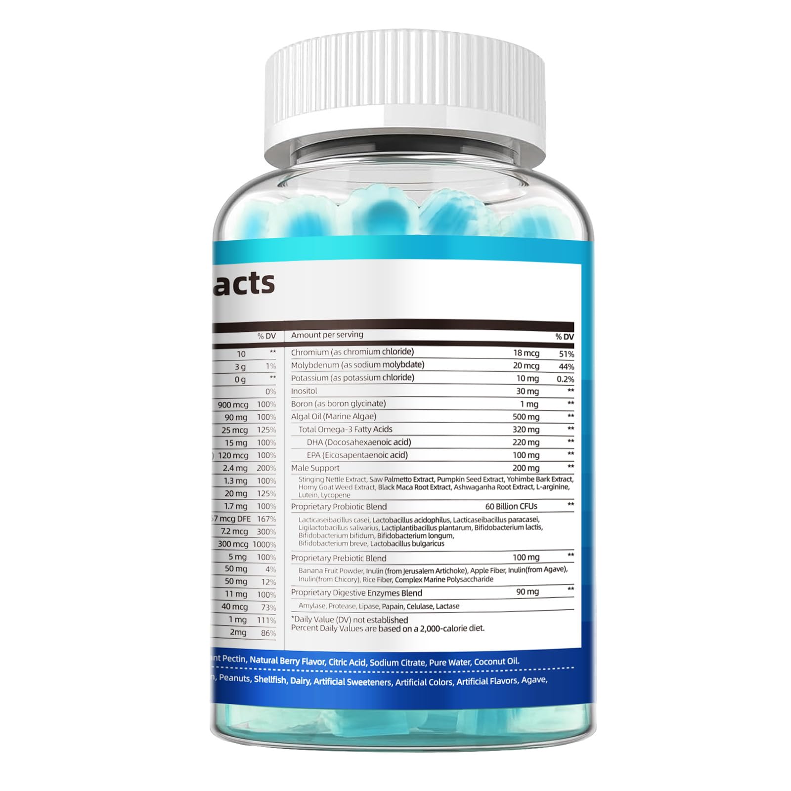 Migcopat Multivitamin Gummies for Men with ingredients list