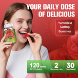 Migcopat Prebiotics Gummies with a measuring spoon