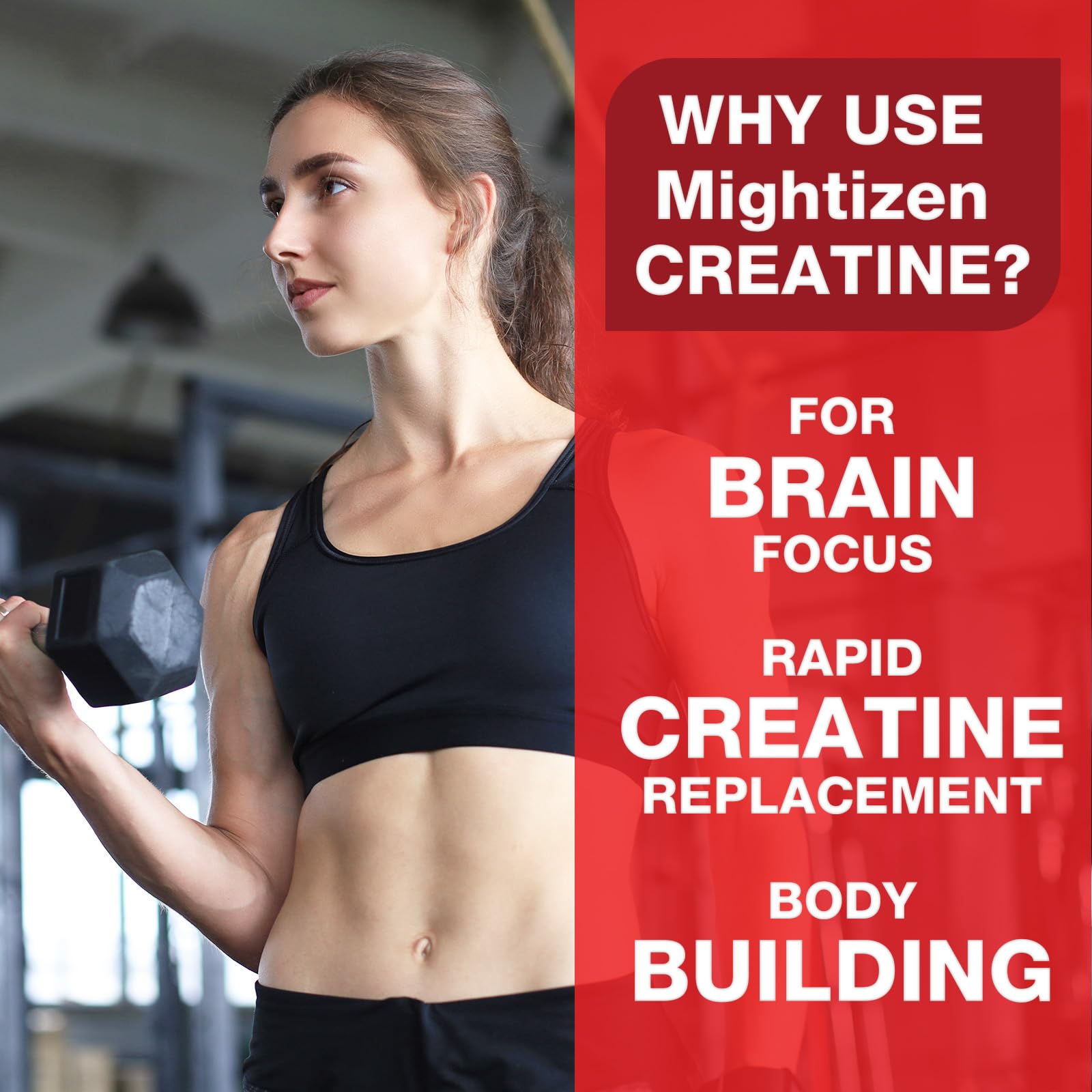 Mightizen Creatine Monohydrate Gummies in a hand