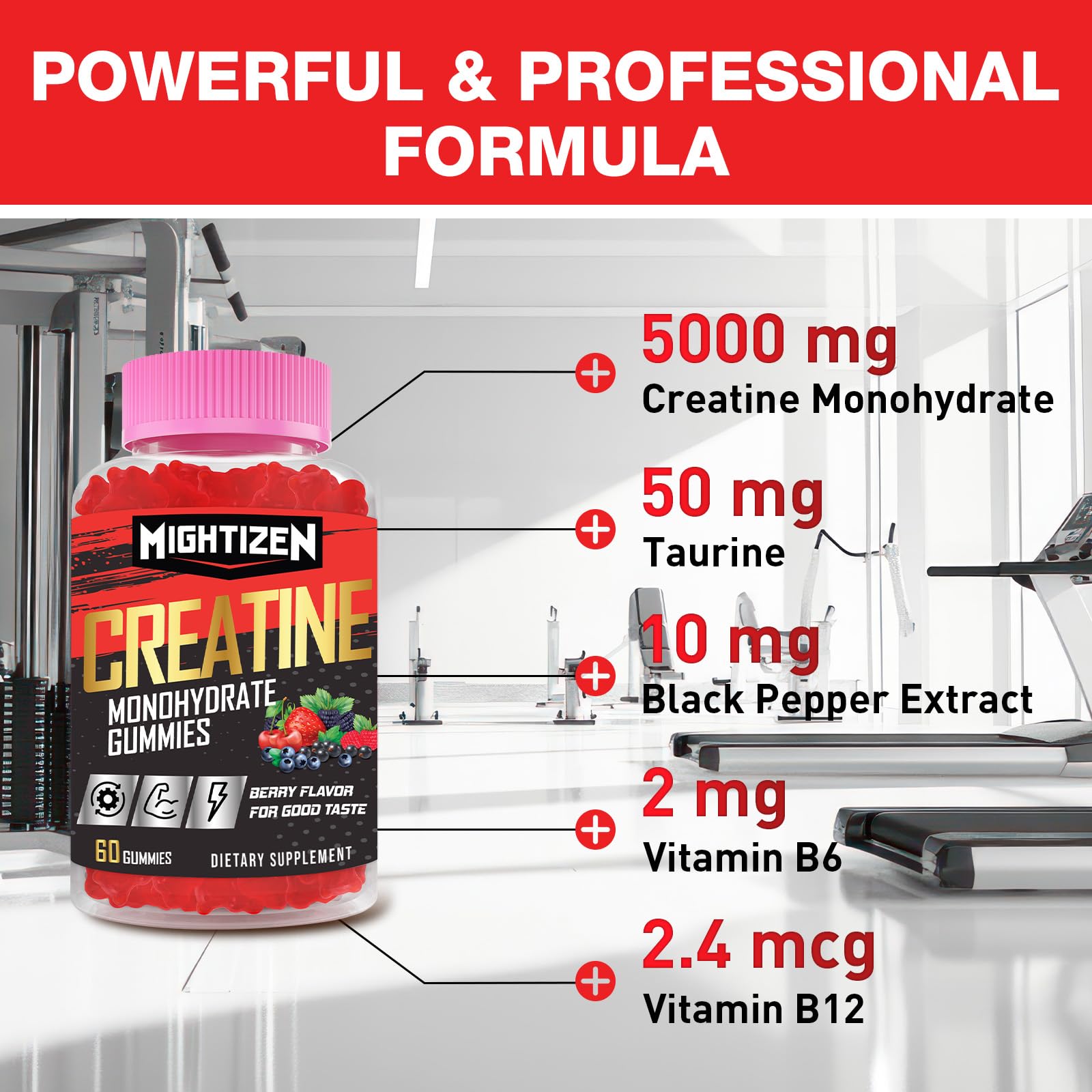 Mightizen Creatine Monohydrate Gummies nutritional information