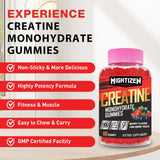Mightizen Creatine Monohydrate Gummies on a gym bench
